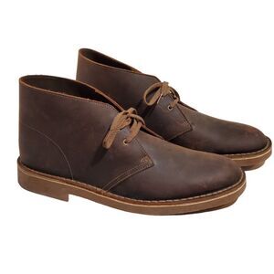 Clarks Bushacre 2 Chukka Boots Mens Size 12/46 Beeswax Leather Mens Brown NEW